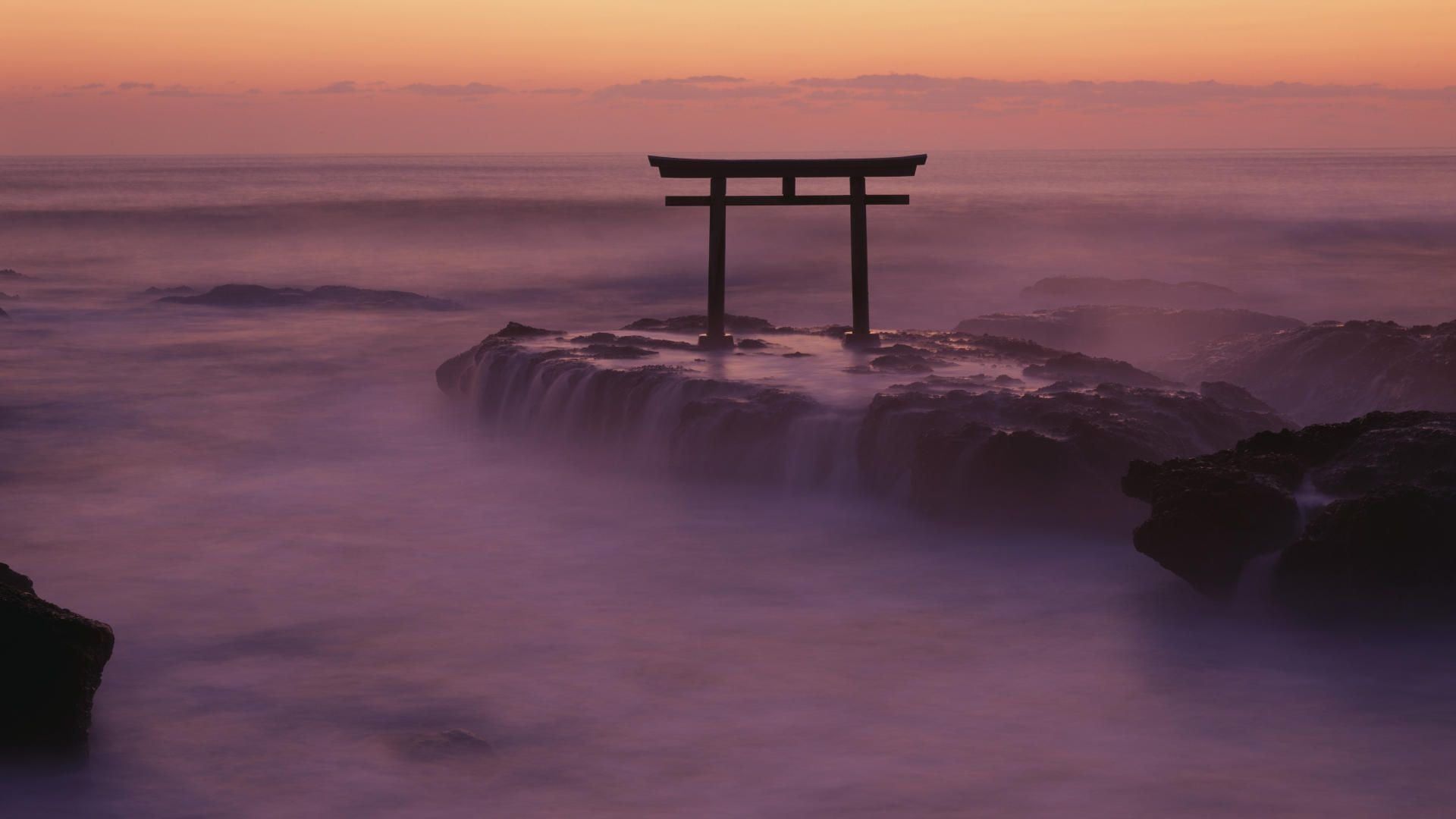 Puerta de madera roja, naturaleza, paisaje, torii, Japón HD wallpaper