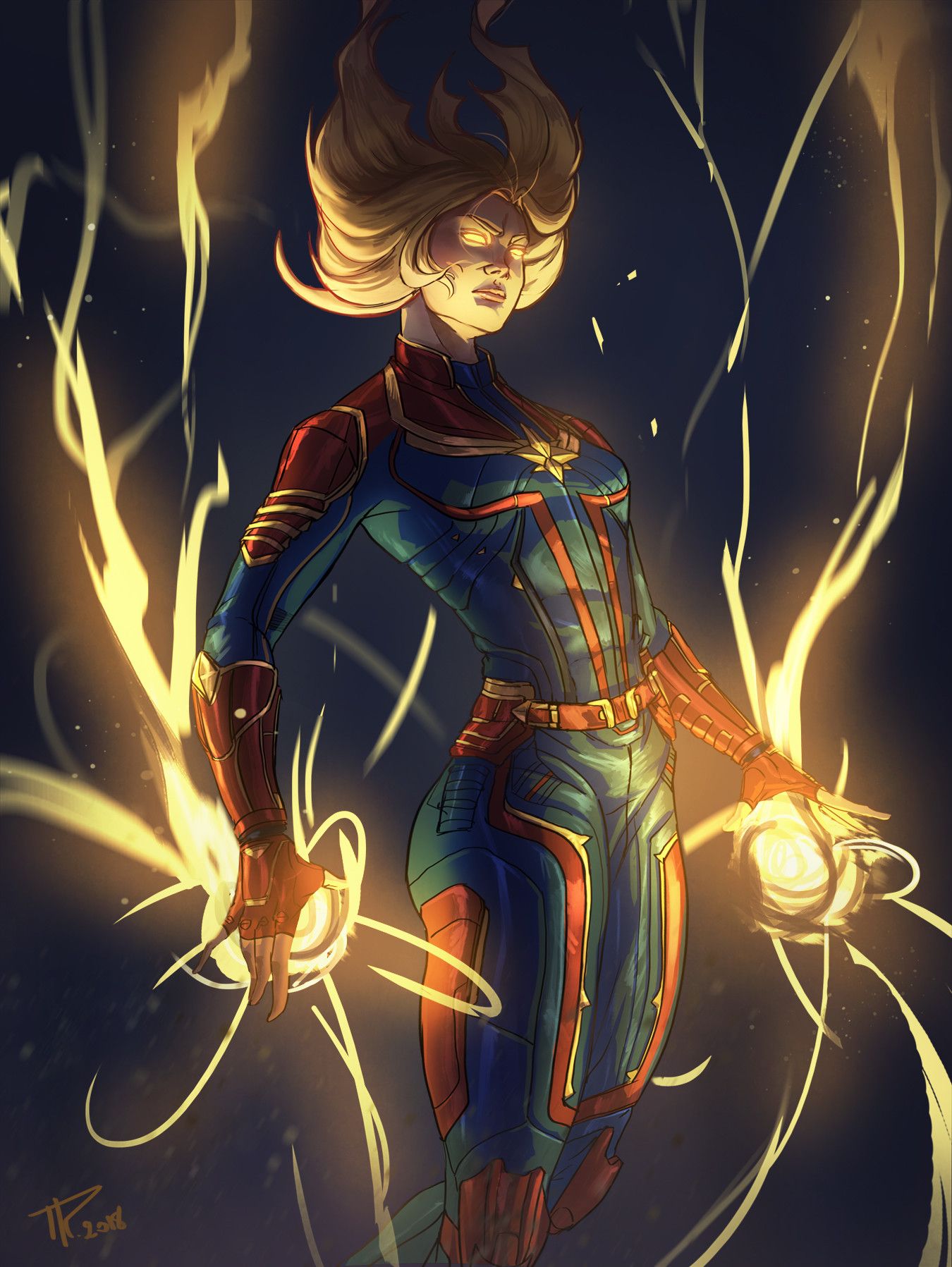 Captain Marvel Phone Background por Ramzy # 4255 Wallpapers and Free