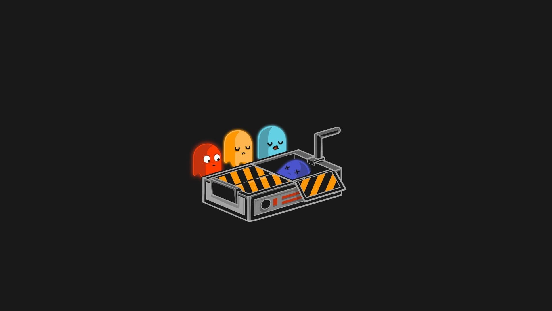 Fondo de pantalla HD: fondo de pantalla de Pac-man and Ghosts, azul, Pacman, GameBoy