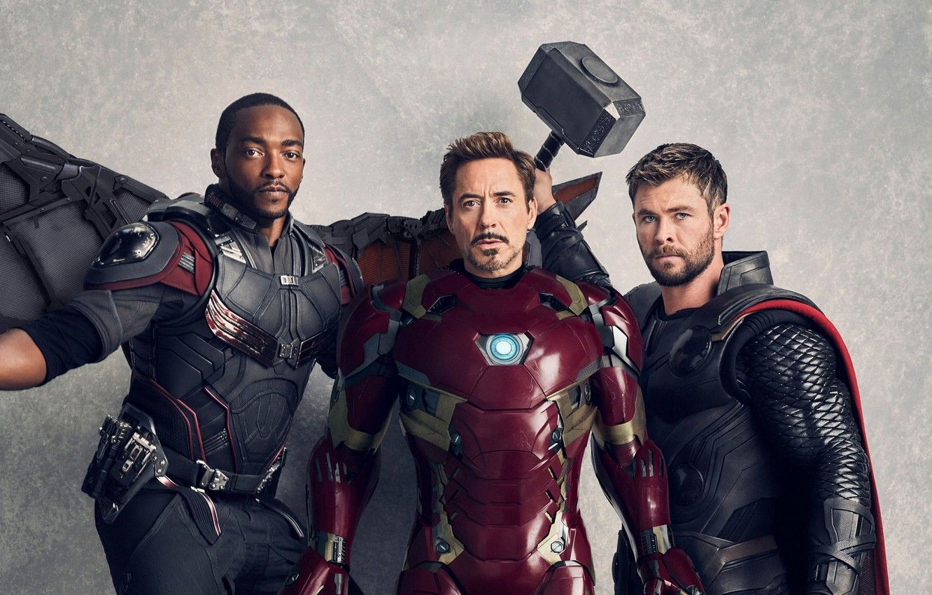 Fondo de pantalla de la película, chicos, personajes, 2018, Thor, Tony Stark