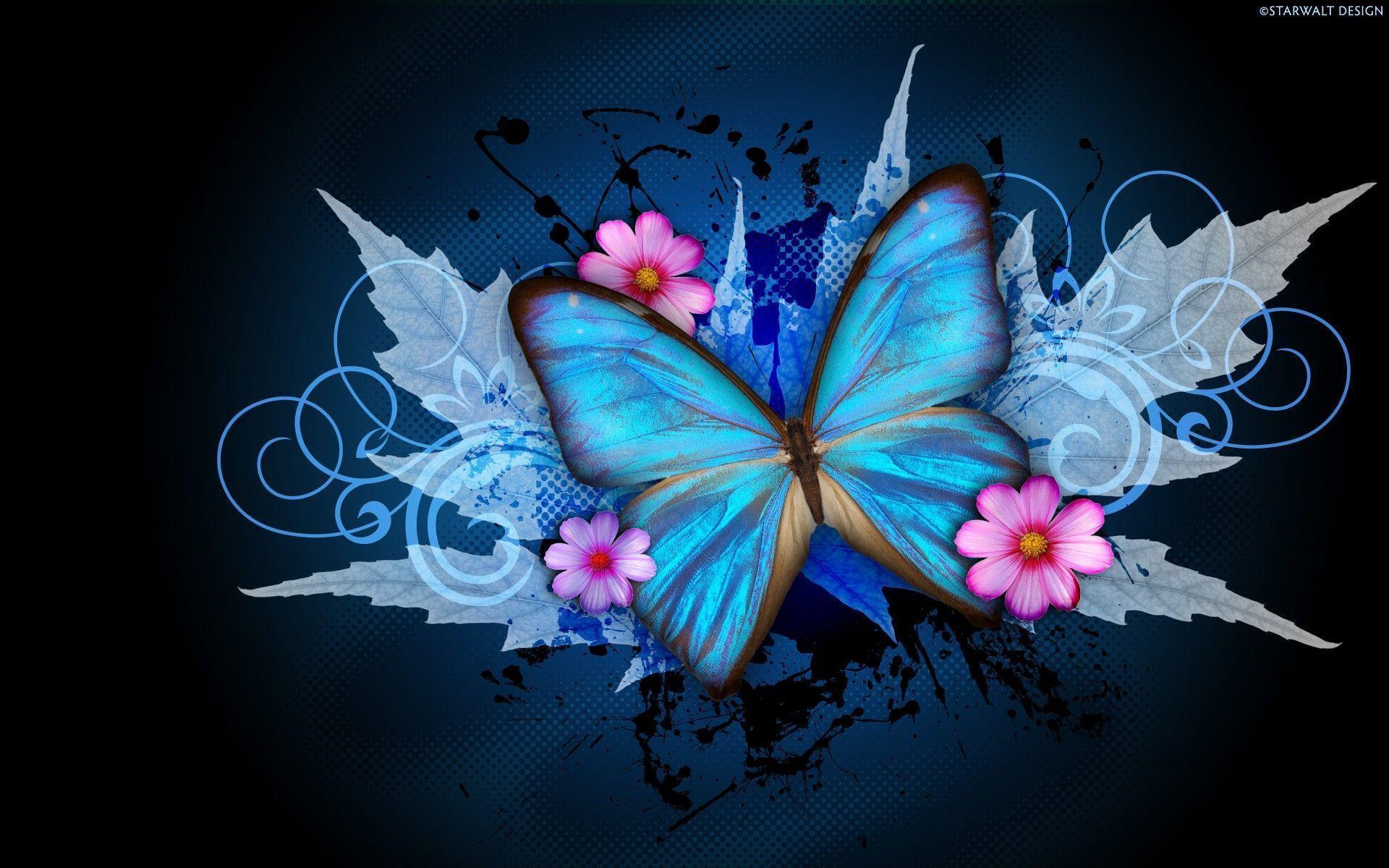 Butterfly Wallpaper - Blue Butterflies Wallpaper Hd (# 159664) - HD