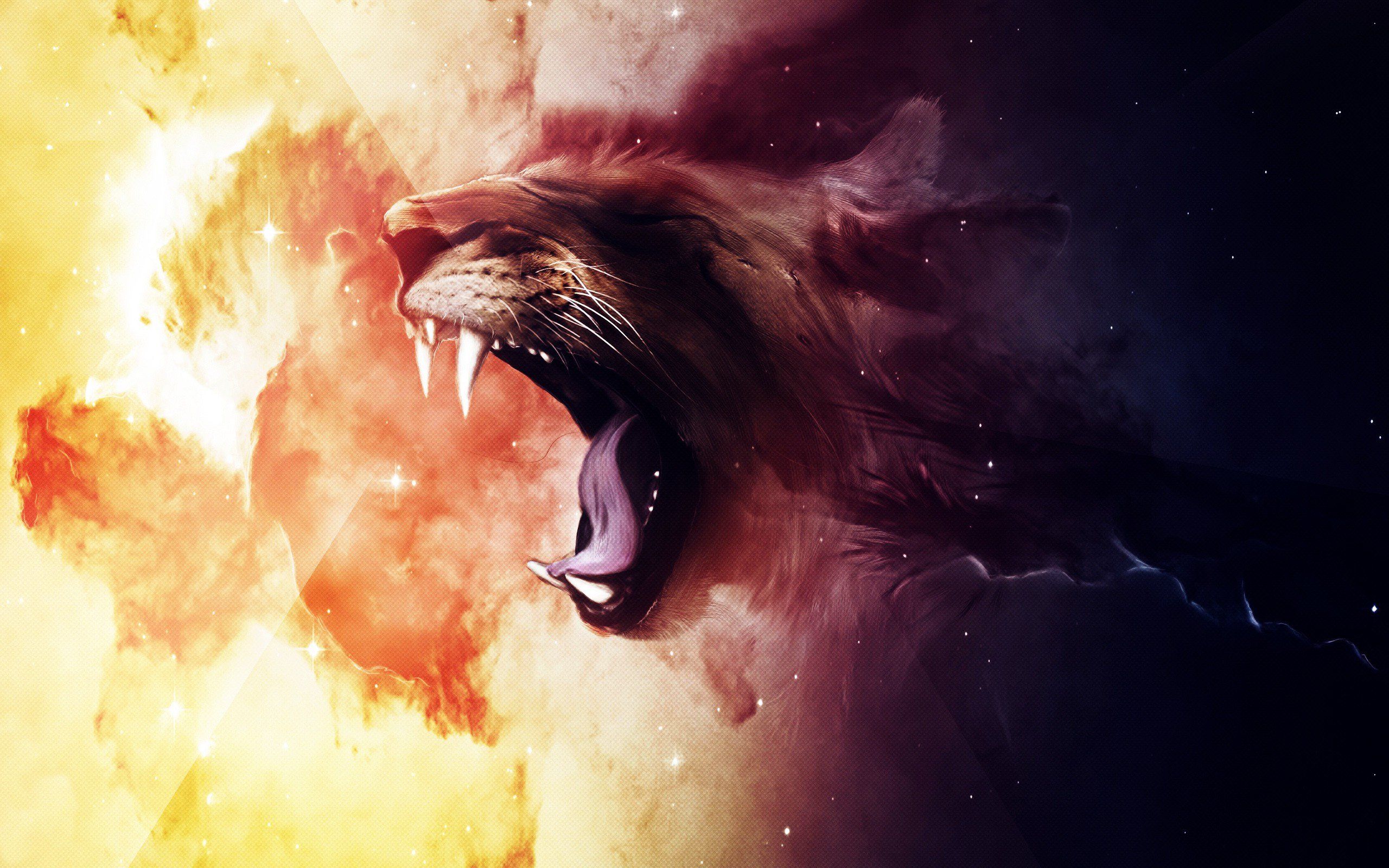 Roaring Lion, HD Creative, fondos de pantalla 4k, imágenes, fondos