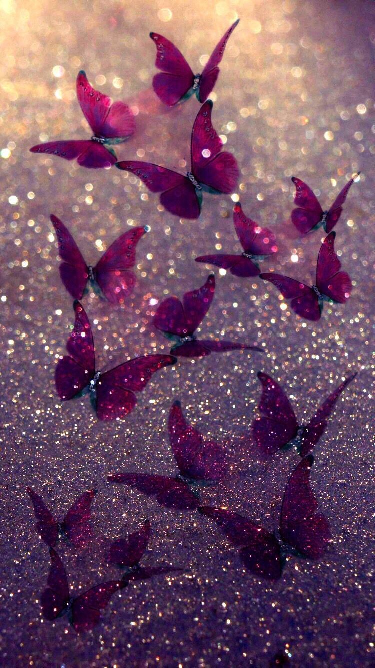 Purple Glitter Butterfly Wallpapers - Top gratis Purple Glitter