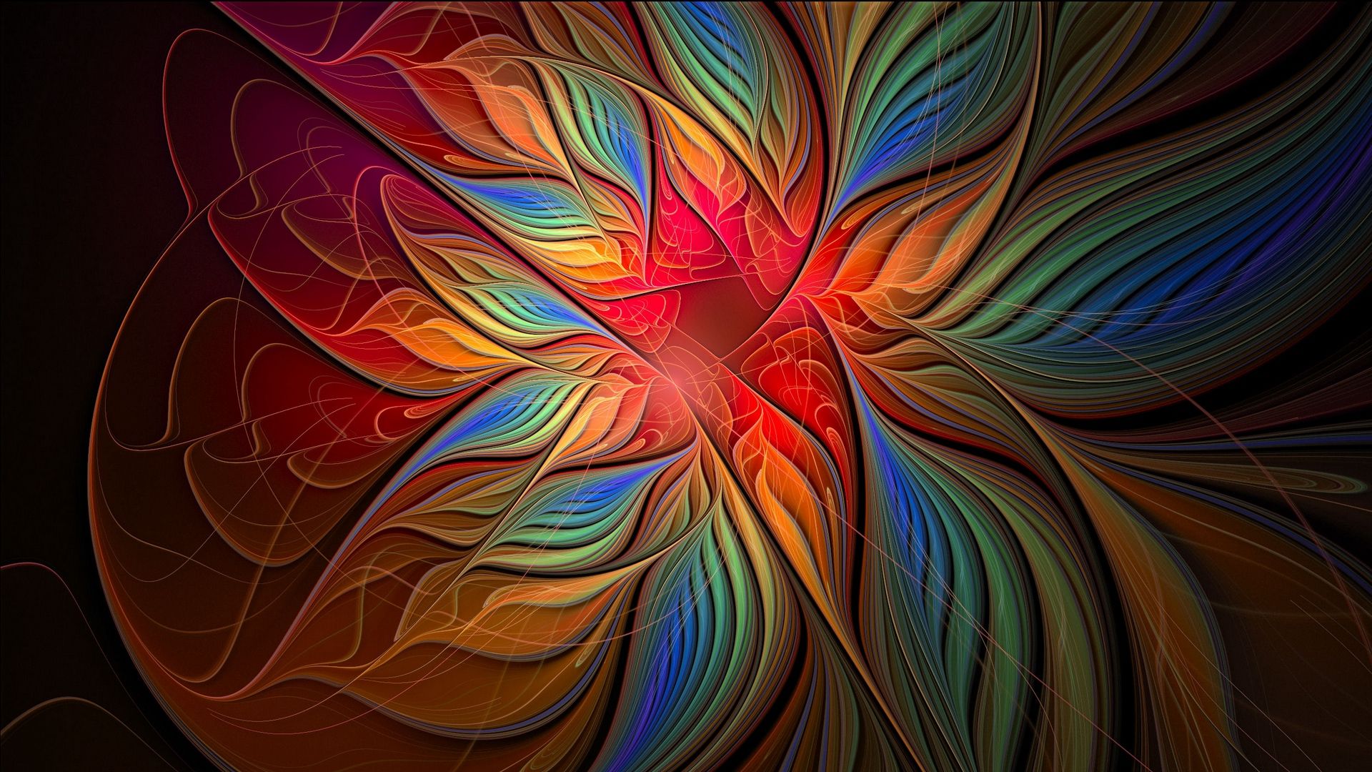 Descargar fondo de pantalla 1920x1080 flor, forma, multicolor full hd, hdtv