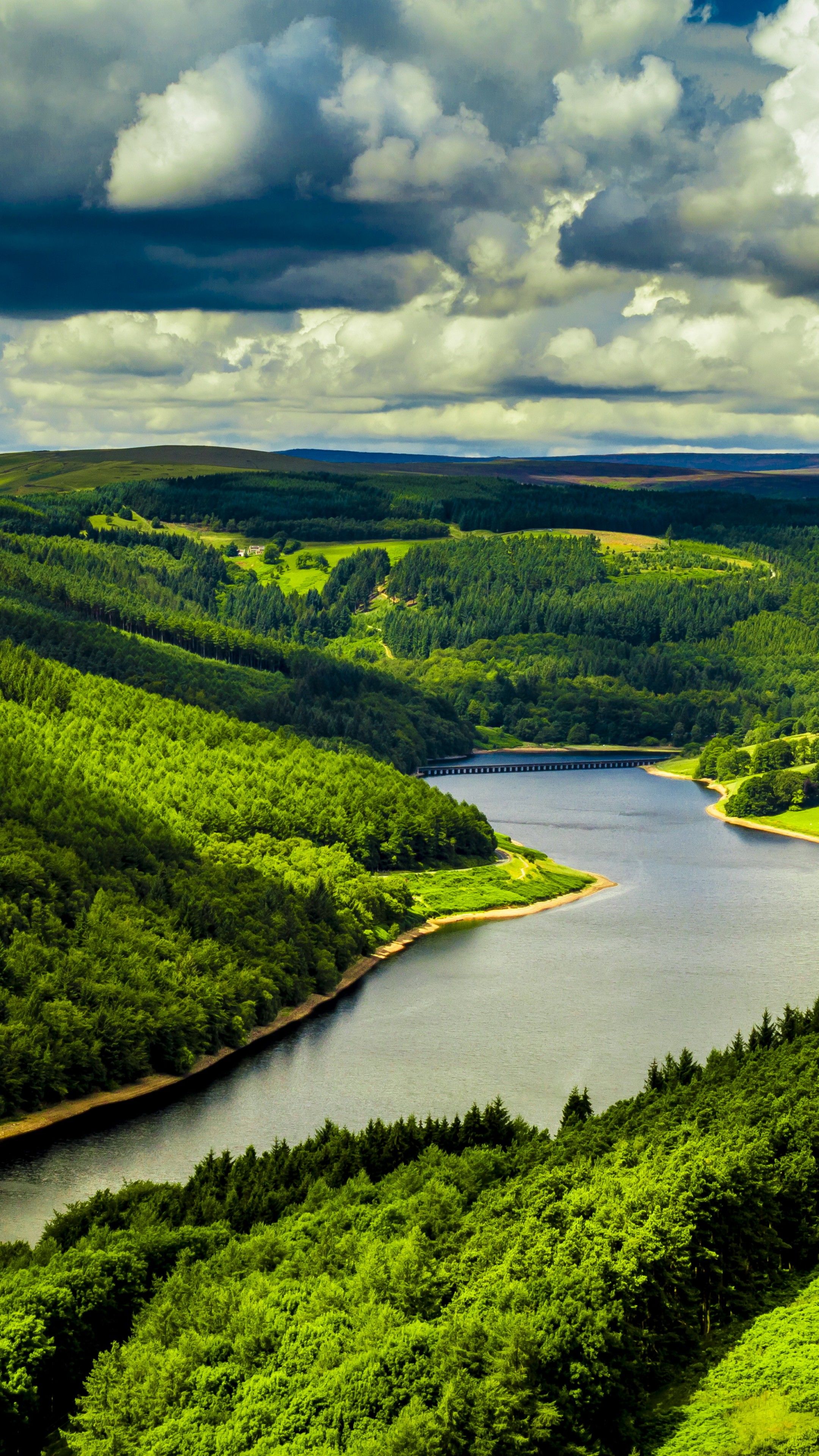 Fondo de pantalla del Reino Unido, 4k, fondo de pantalla de alta definición, colinas, río, árboles, cielo, Naturaleza # 5284