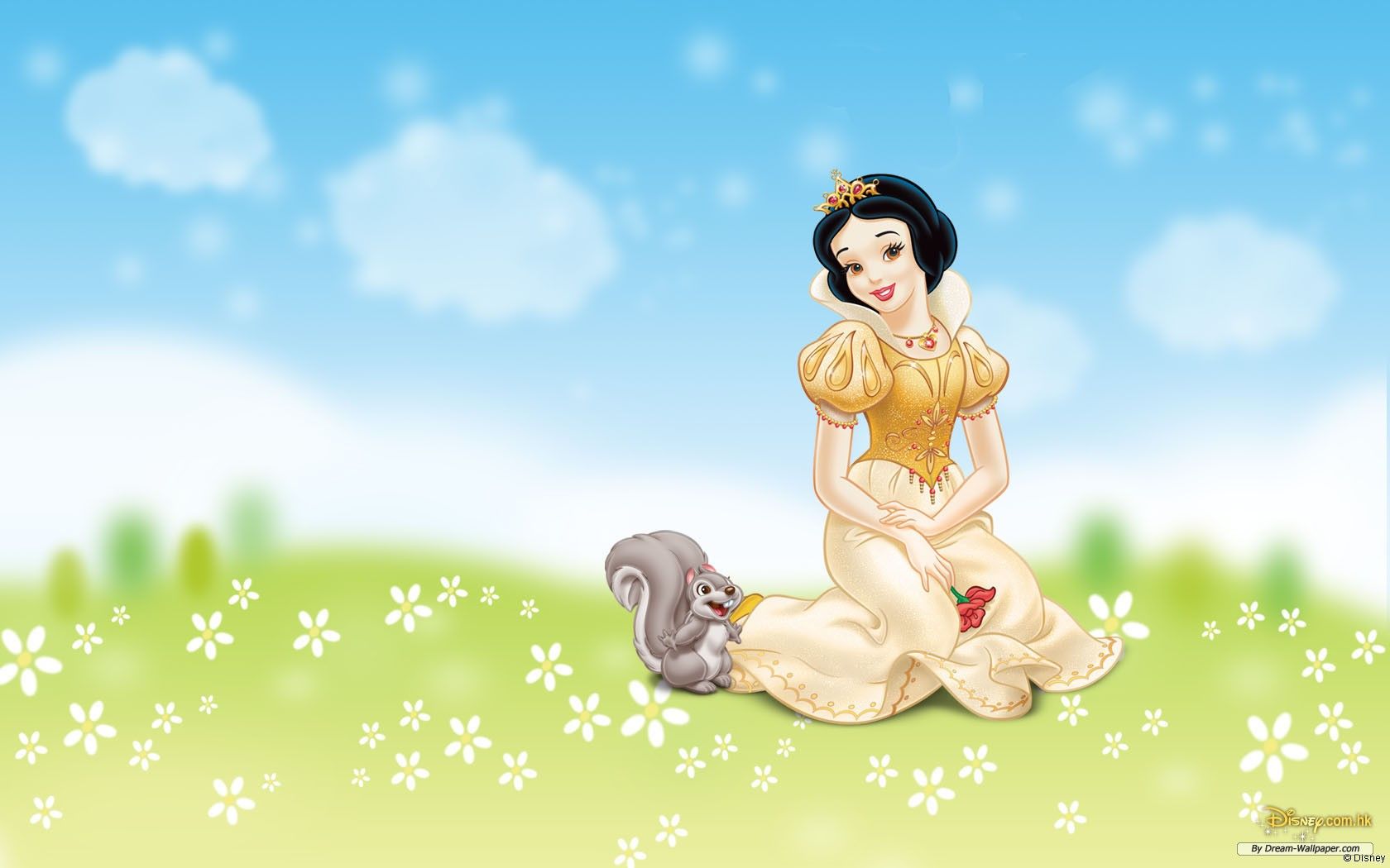 Fondo de pantalla de dibujos animados gratis - Blancanieves Disney Princess Background