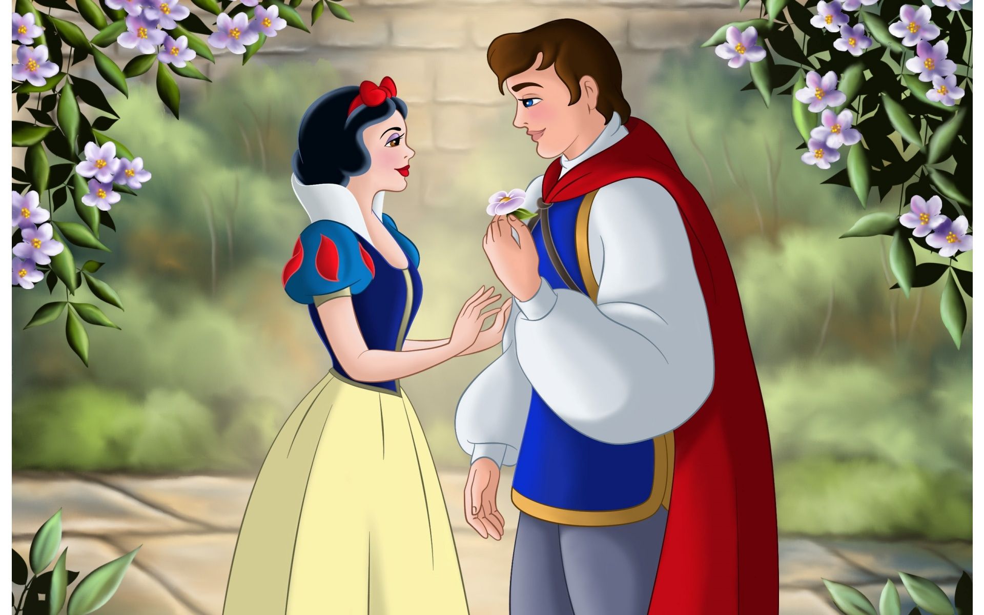 Snow White and Prince Wallpaper Image para teléfono - Dibujos animados Fondos de pantalla