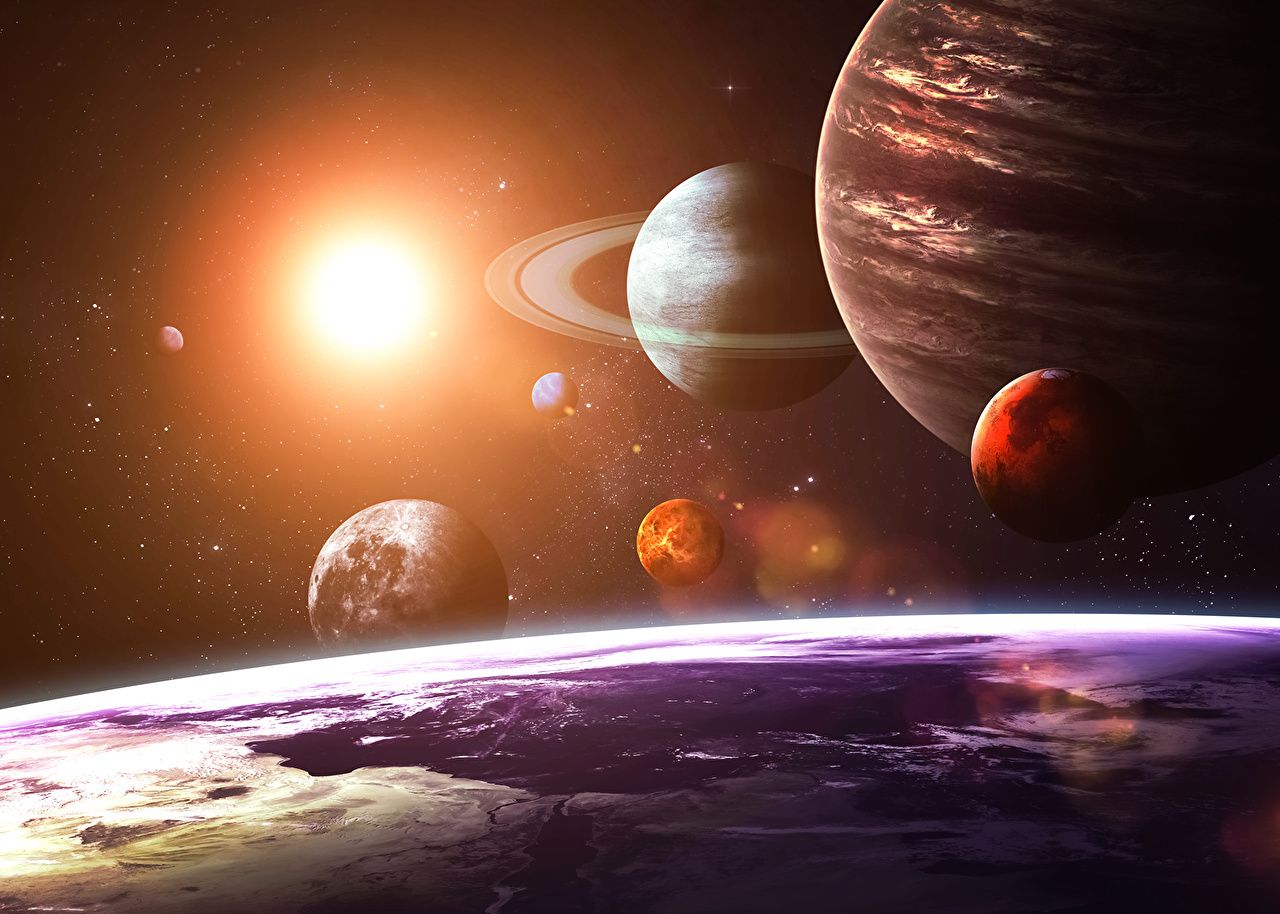 Fondos de escritorio planeta sistema solar visto desde Earth Sun Space