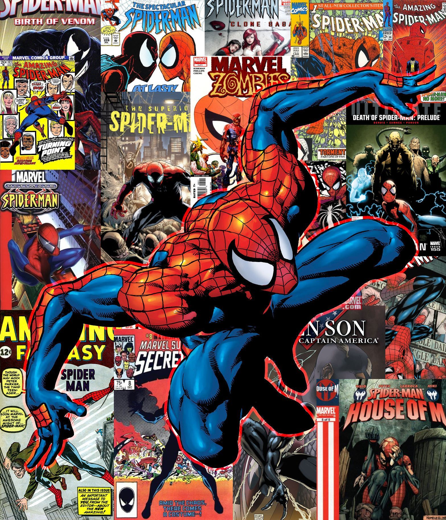 Spider-Man Comicbook Cover Collection Wallpaper por UndeadPixelArmy
