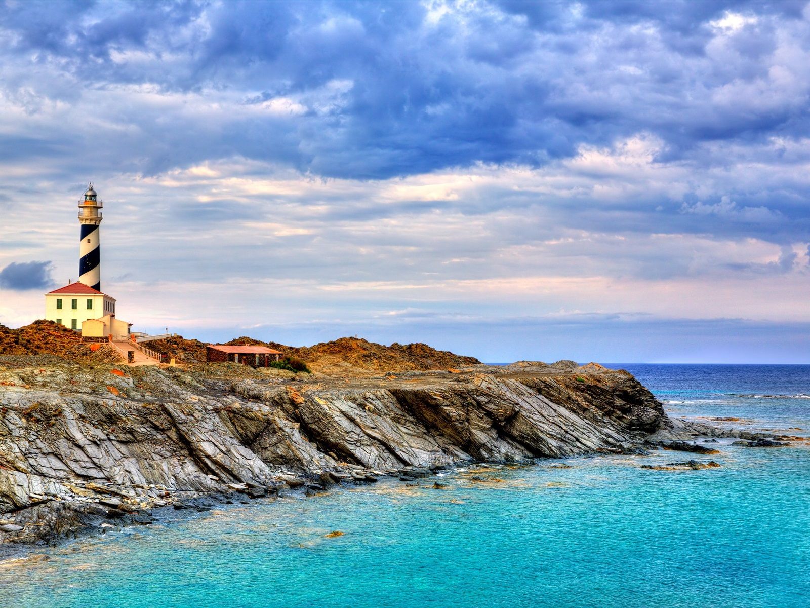 Menorca, España, faro, mar, costa 640x1136 iPhone 5 / 5S / 5C / SE