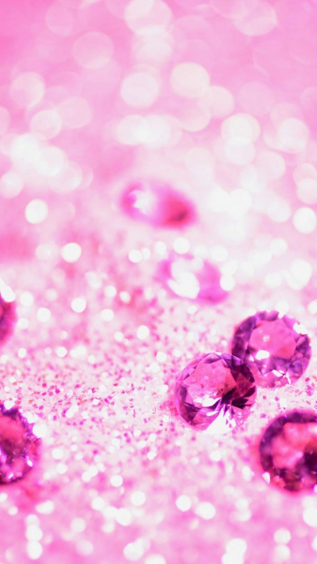 Un montón de joyas de color rosa | Fondos de iPhone de brillo femenino | iPhone