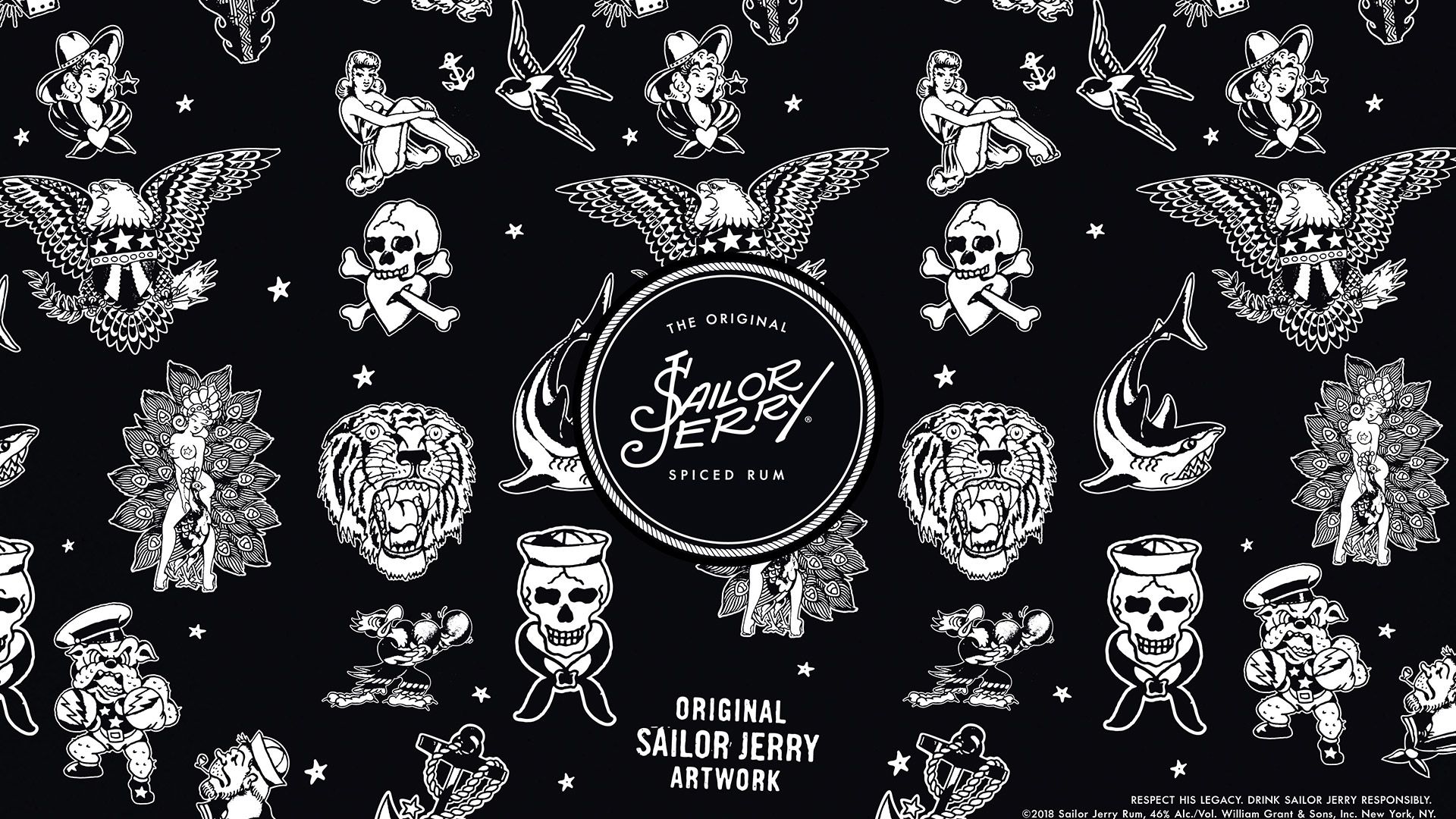 Obtenga sus fondos de pantalla de diseño de tatuaje gratis | Sailor Jerry