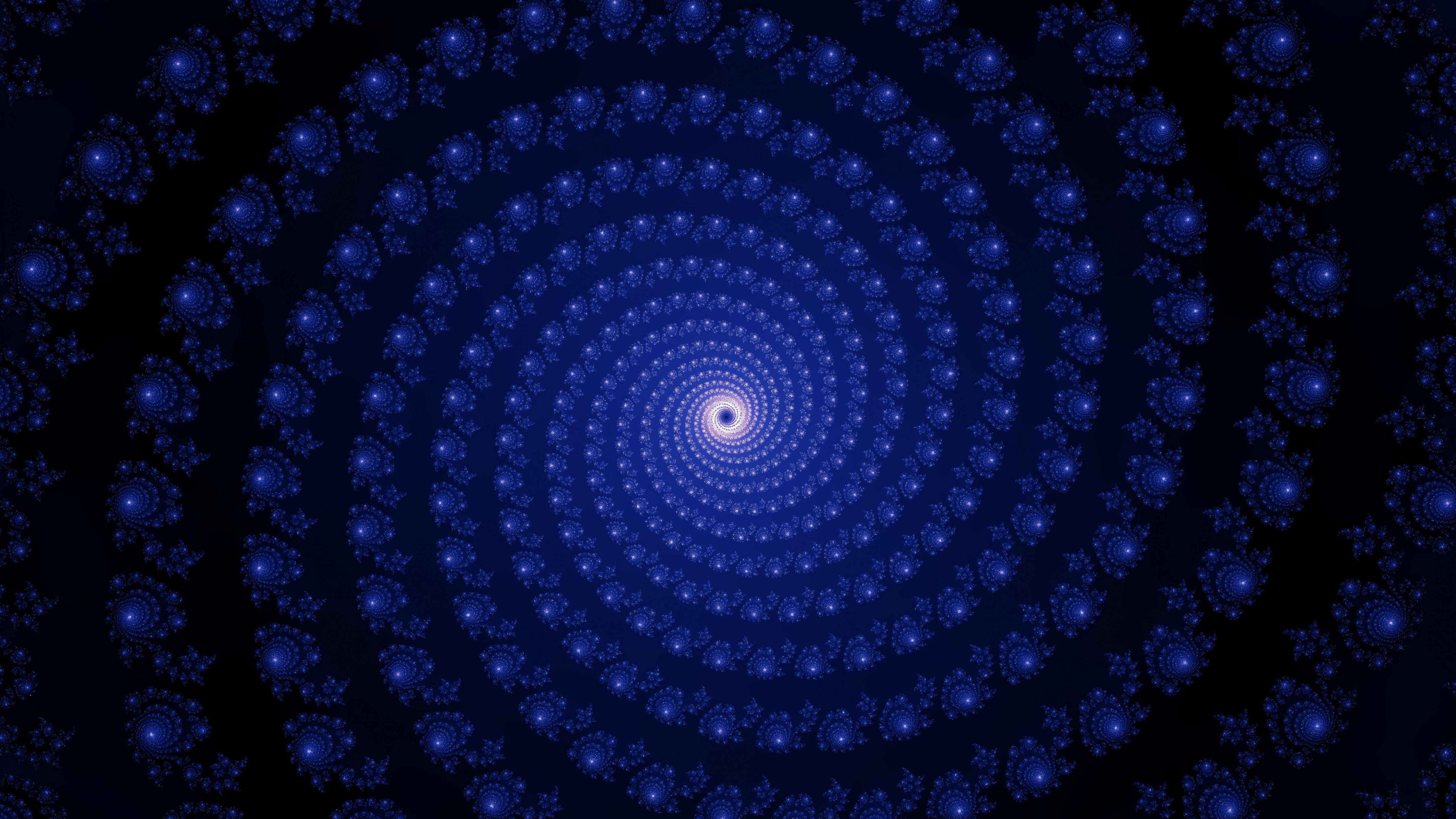 Espiral de perlas azules - Fondo de pantalla abstracto