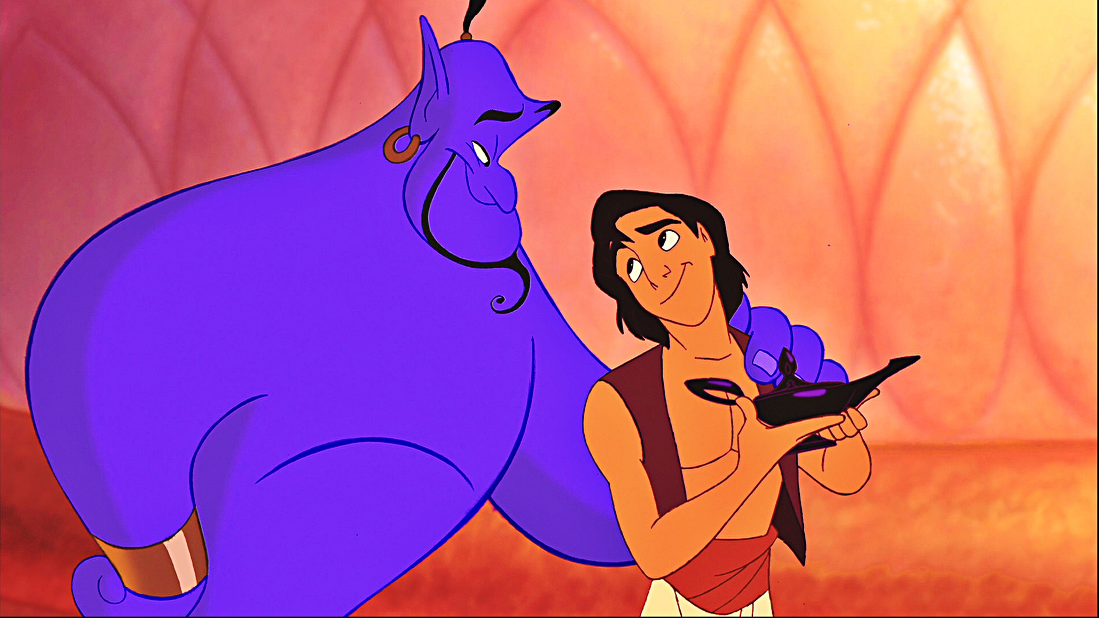 Aladdin y Genie Friend de The Magic Lamp Cartoons Wallpapers Hd