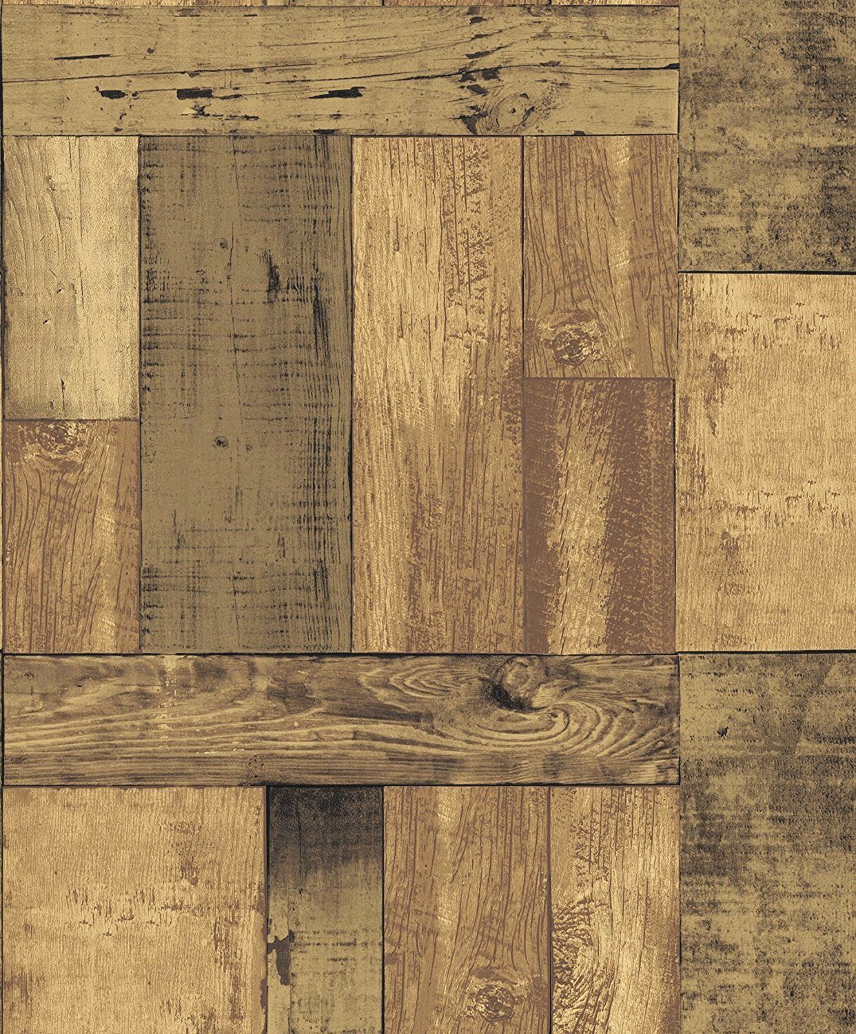 Blooming Wall Faux Vintage Barnwood Rollos de papel tapiz de madera Papel tapiz de panel de madera Murales de pared para decoraciones del hogar, 20.8 In32.8 Ft = 57 Pies cuadrados (NF8G109)