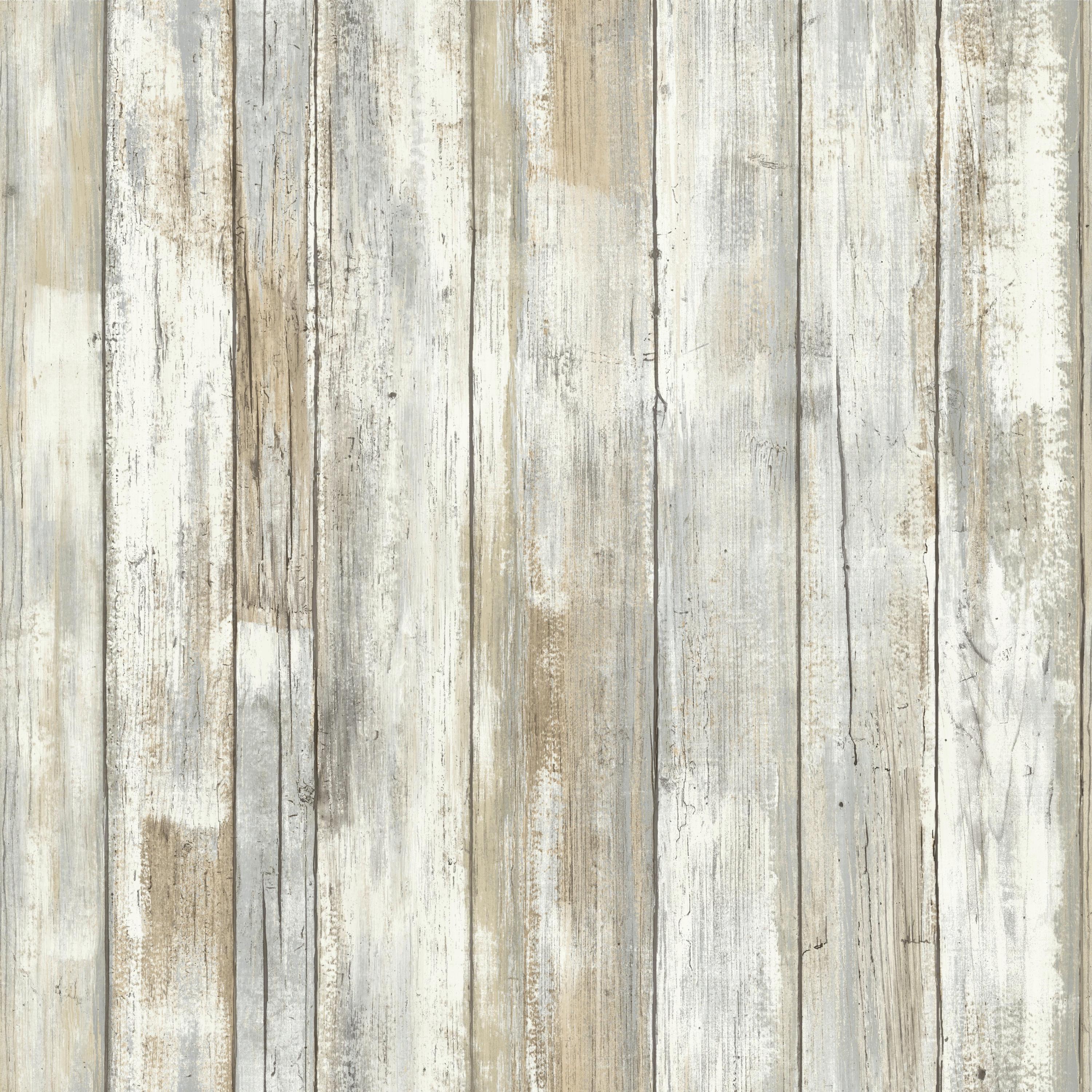 RoomMates - Papel tapiz de decoración de pared de madera y cáscara de madera desgastada