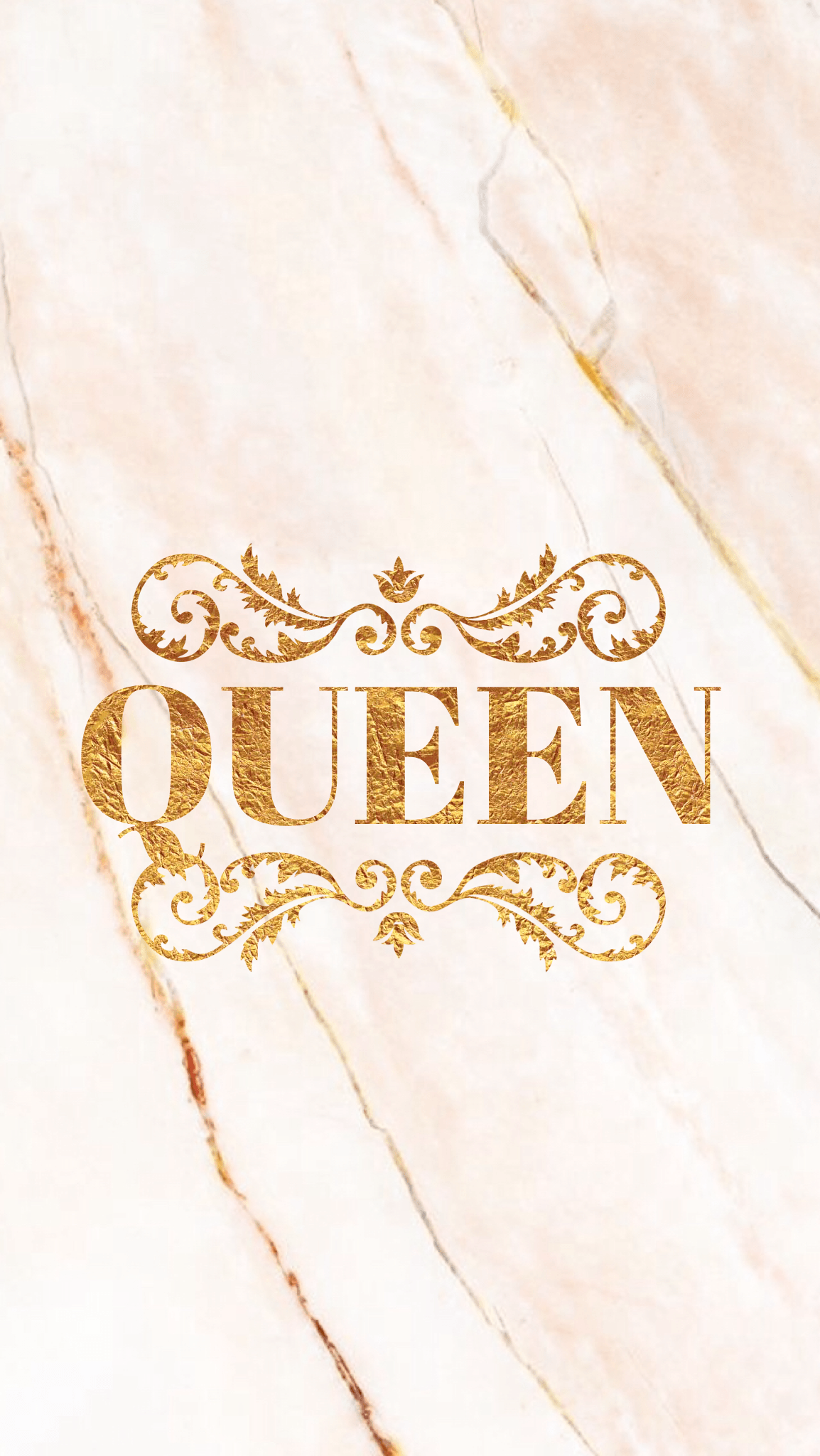 Pretty Positivity Golden Marbled iPhone Fondo de pantalla móvil Queen Editar