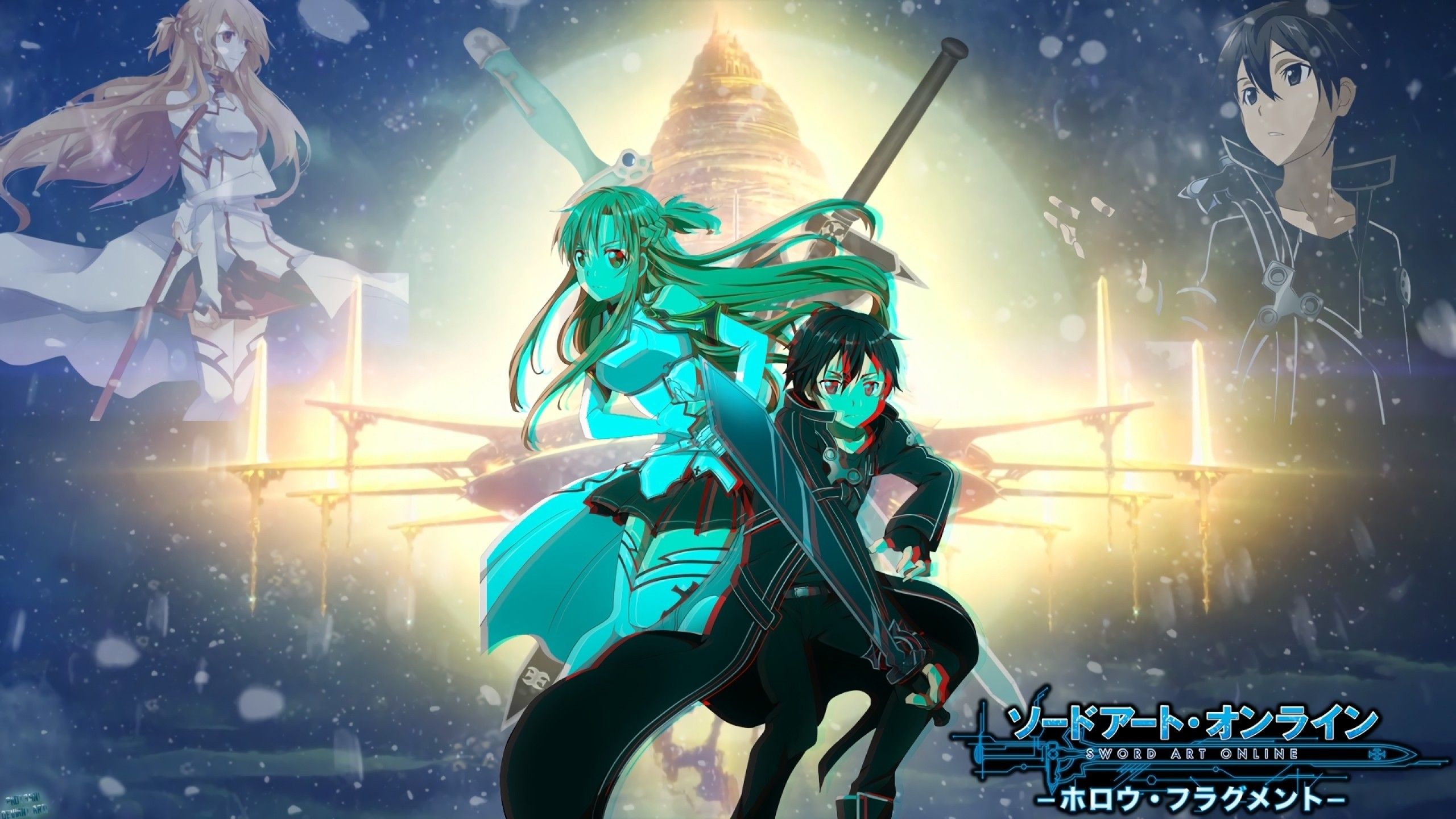 Descargar 2560x1440 Sword Art Online, Yuuki Asuna, Kirito, Sao