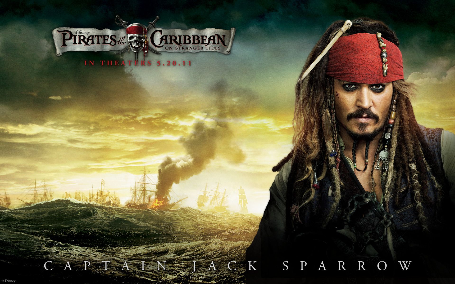 Johnny Depp en Piratas del Caribe - Fondo de pantalla, Alta definición