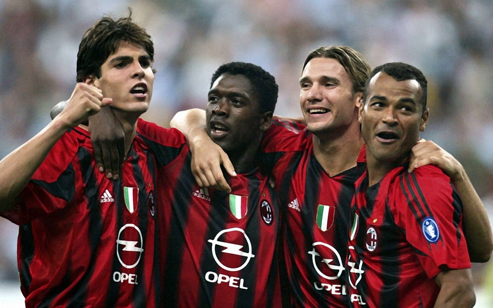 Fondo de pantalla panorámica de Milan Soccer Players | Wide-Wallpapers.NET