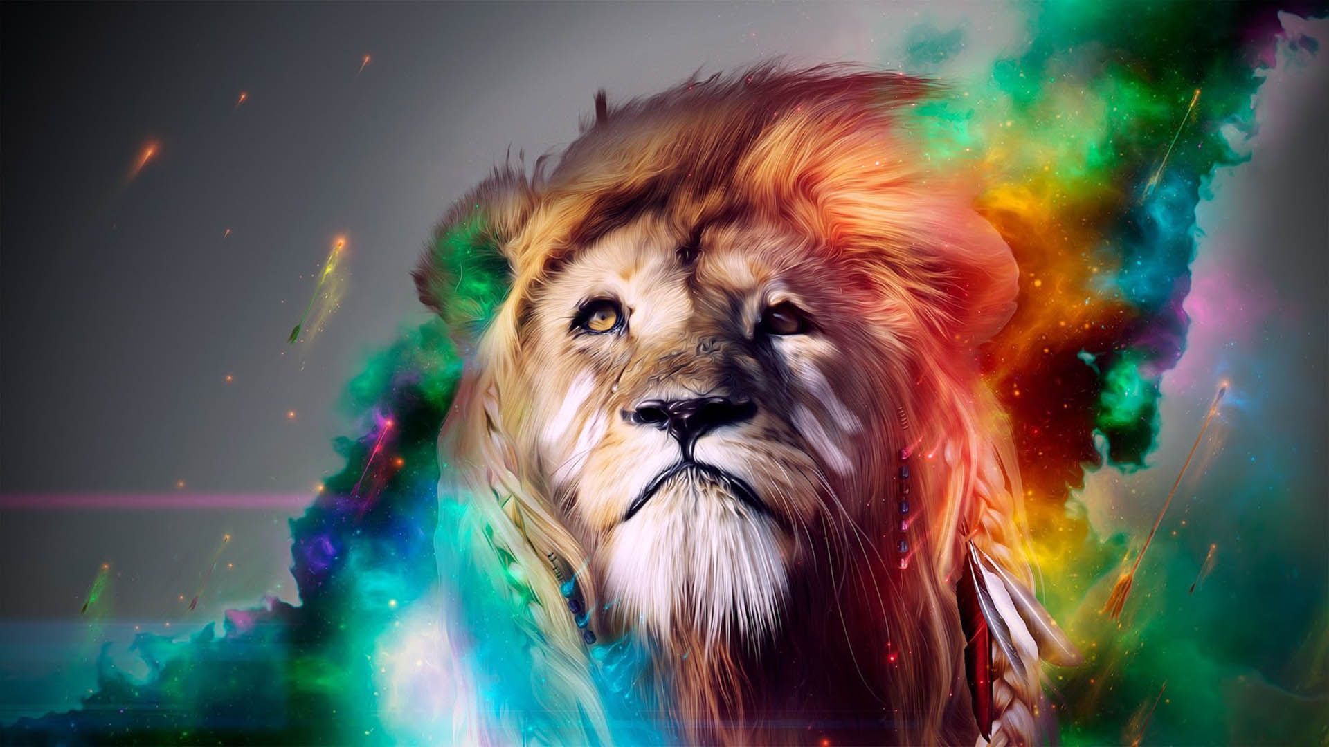 Fondos de pantalla de león de colores - FondosMil