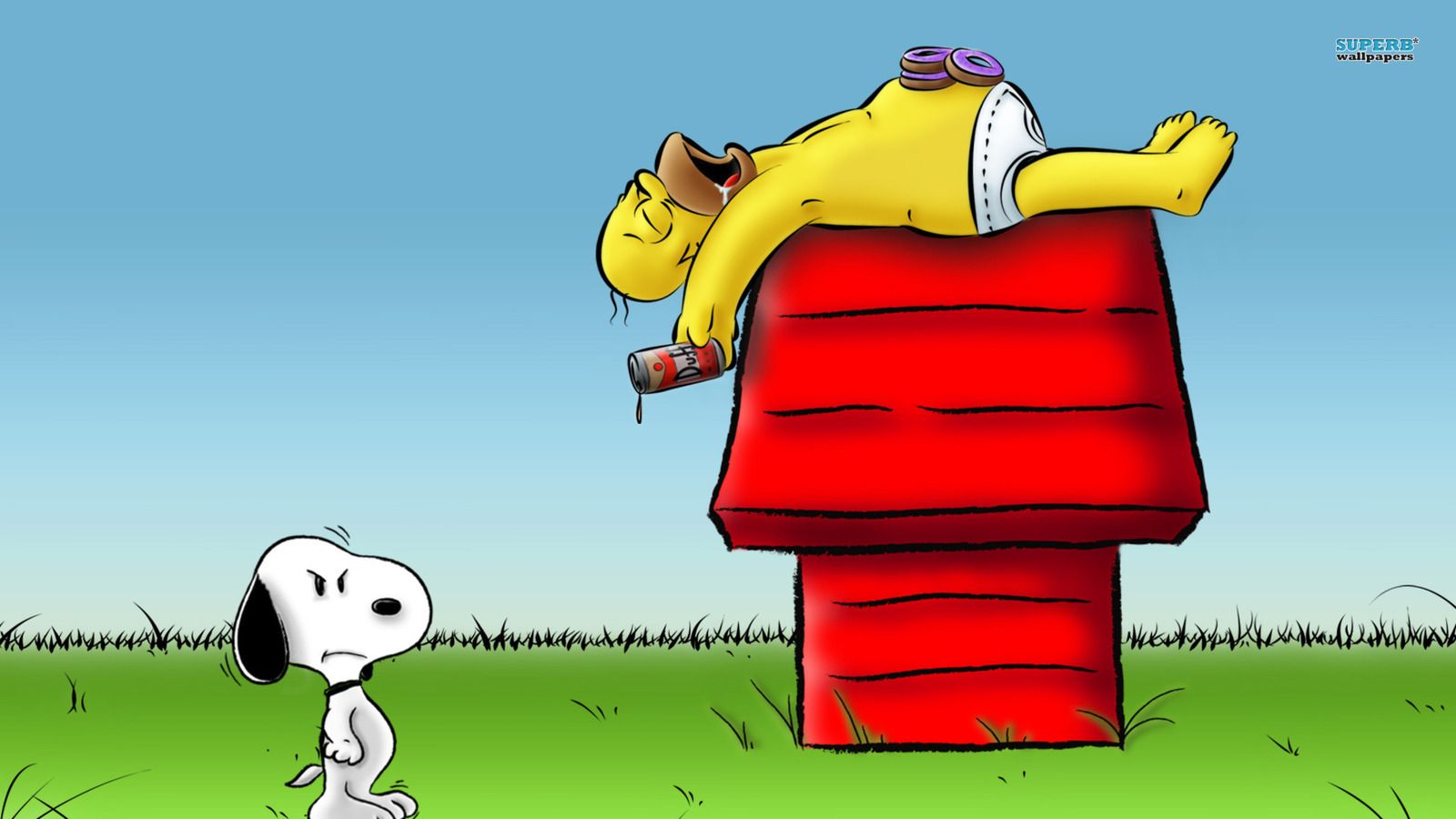 Snoopy y homer - fondo de pantalla de cacahuetes (38662700) - fanpop