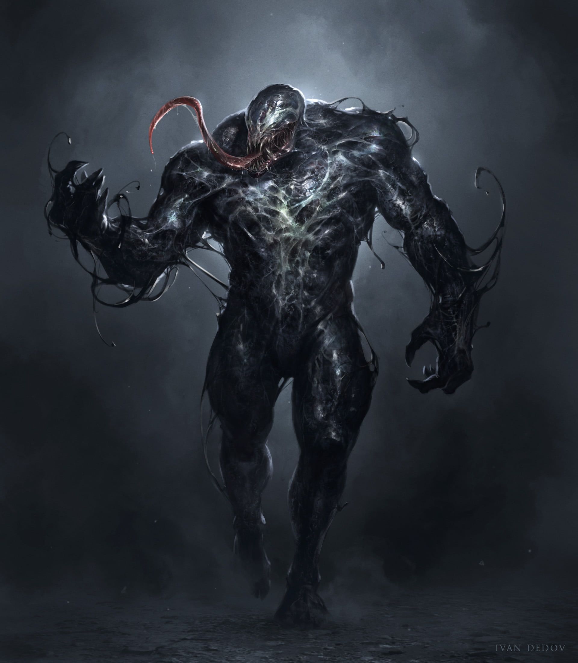 Fondo de pantalla HD: fondo de pantalla Marvel Spider-Man y Venom, Symbiote