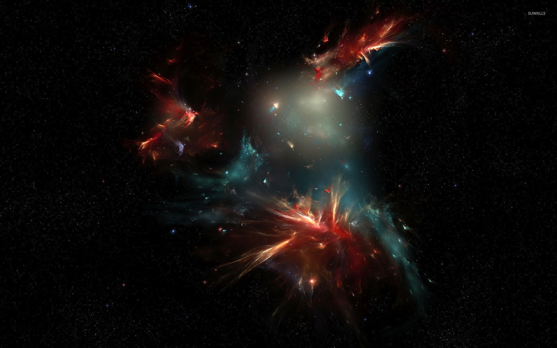 Galaxia roja en el fondo de pantalla del universo - Fondos de pantalla espaciales - # 53876
