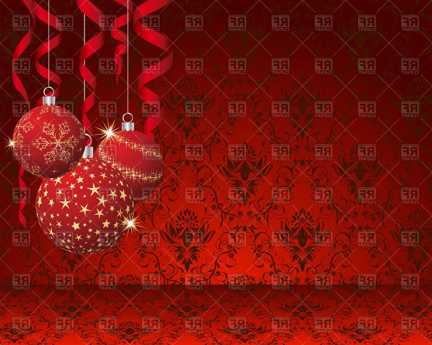 Red Christmas Wallpaper Vector Clipart | GeekChicPro