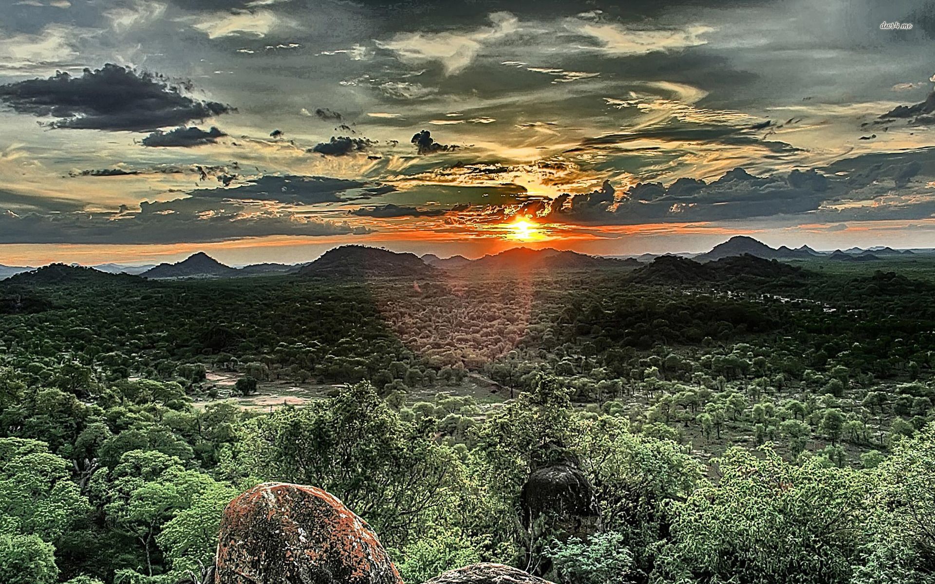 Puesta de sol en África fondo de pantalla - Naturaleza fondos de pantalla - # 13338