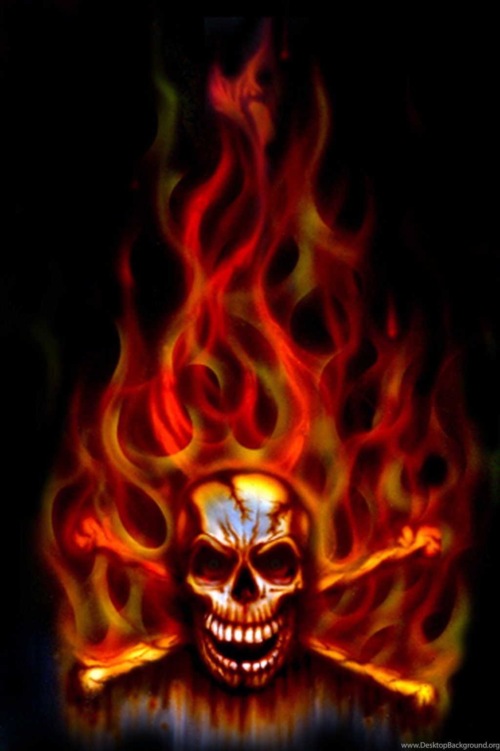 Fire Flames Skull Wallpapers Fondo de Escritorio