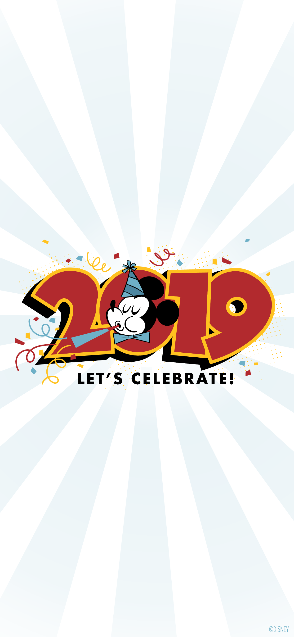 Feliz año nuevo 2019 Mickey Mouse Wallpaper - iPhone / Android / Watch