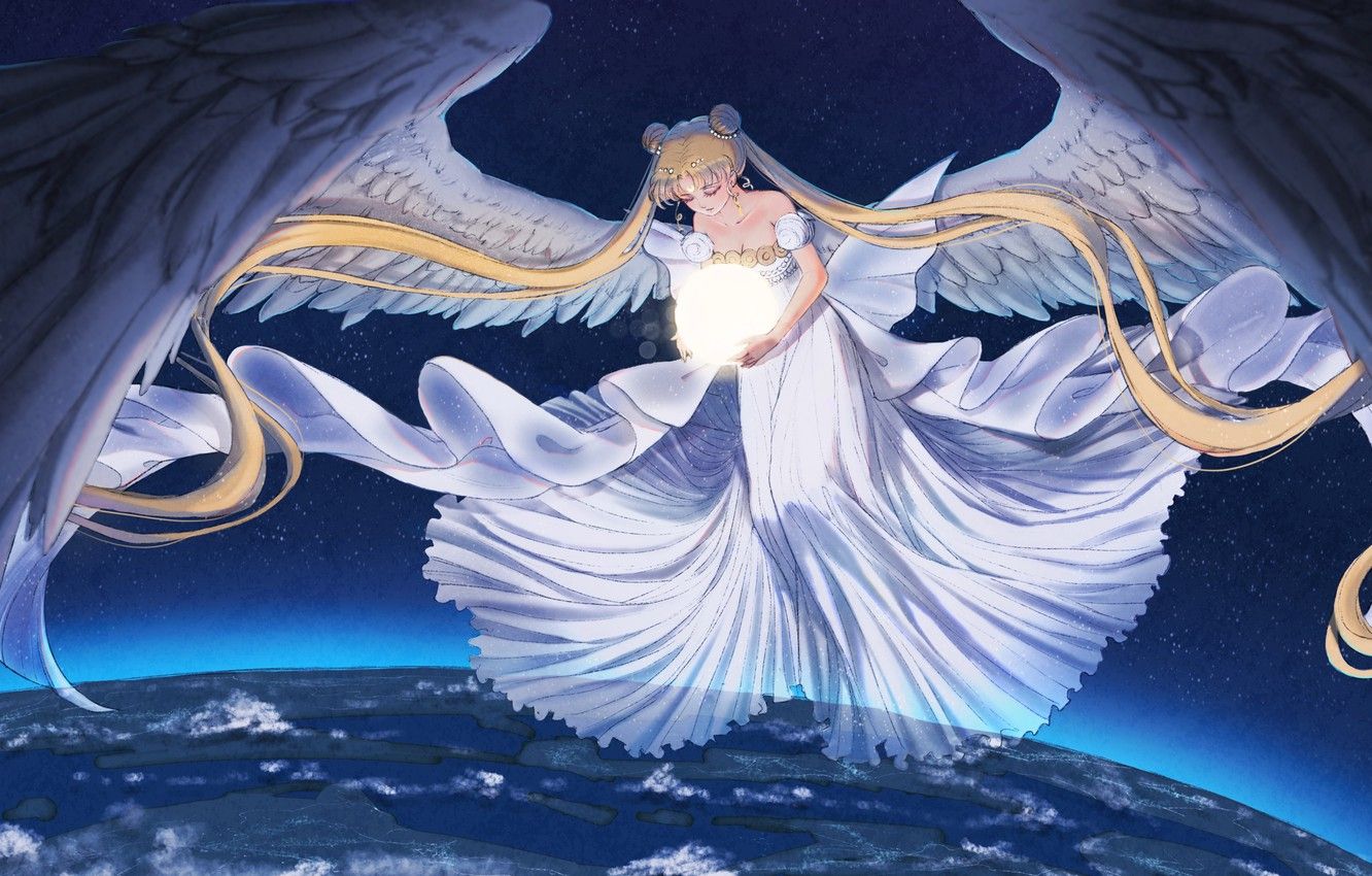 Wallpaper Girl, Angel, Light, Sphere, Sailor Moon imágenes para escritorio