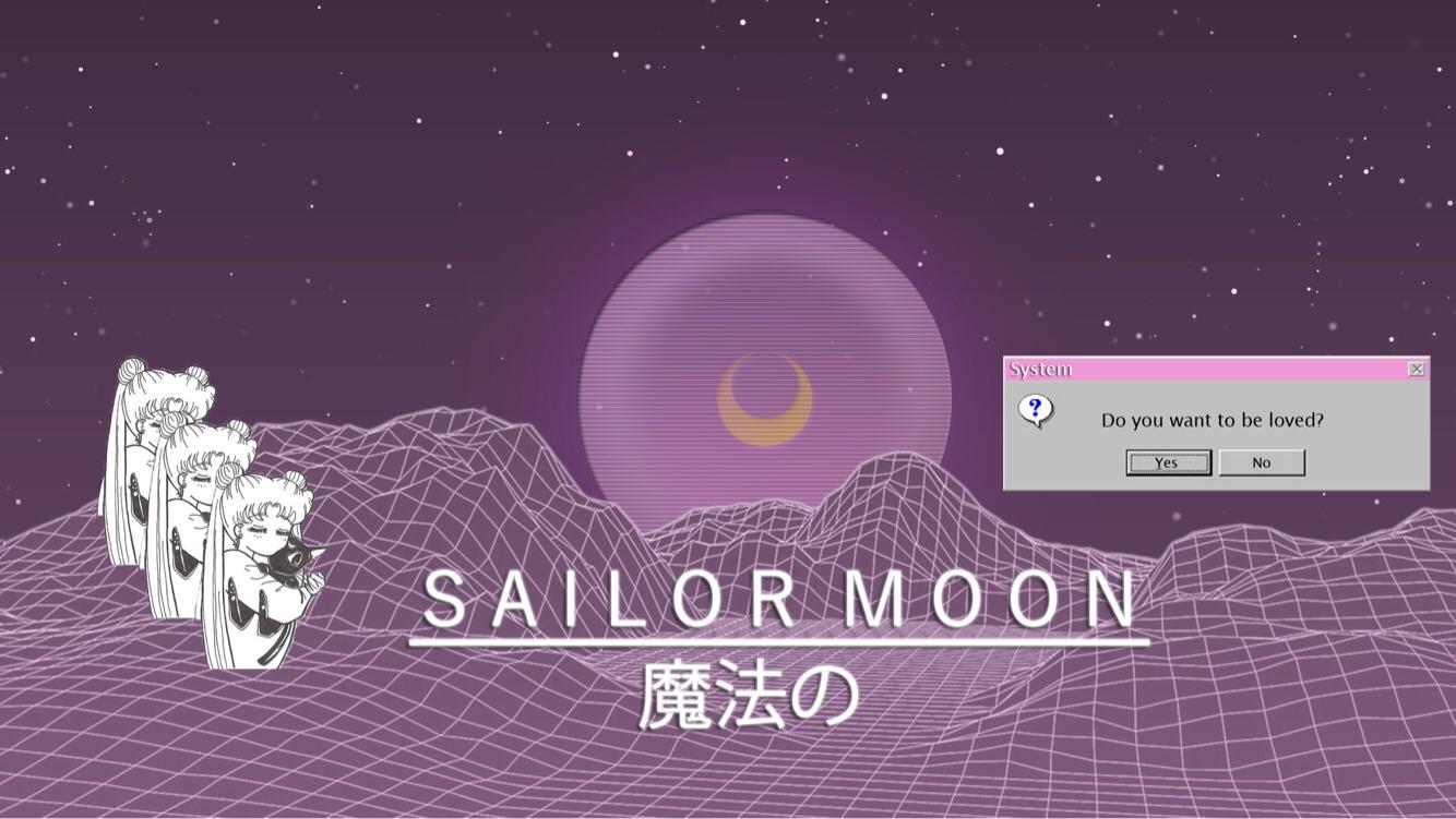mi intento de un fondo de pantalla de vaporwave x sailor moon: VaporwaveArt