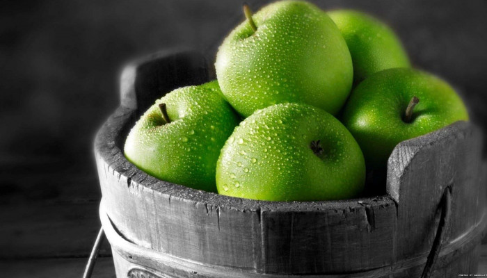 Fondos de manzana verde